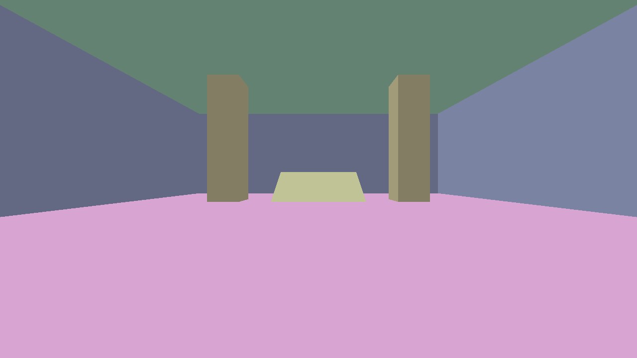 The first frame. One flat colour per texture name.