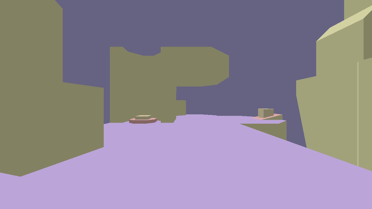 A real LibreQuake deathmatch map, flat-shaded on its first load.
